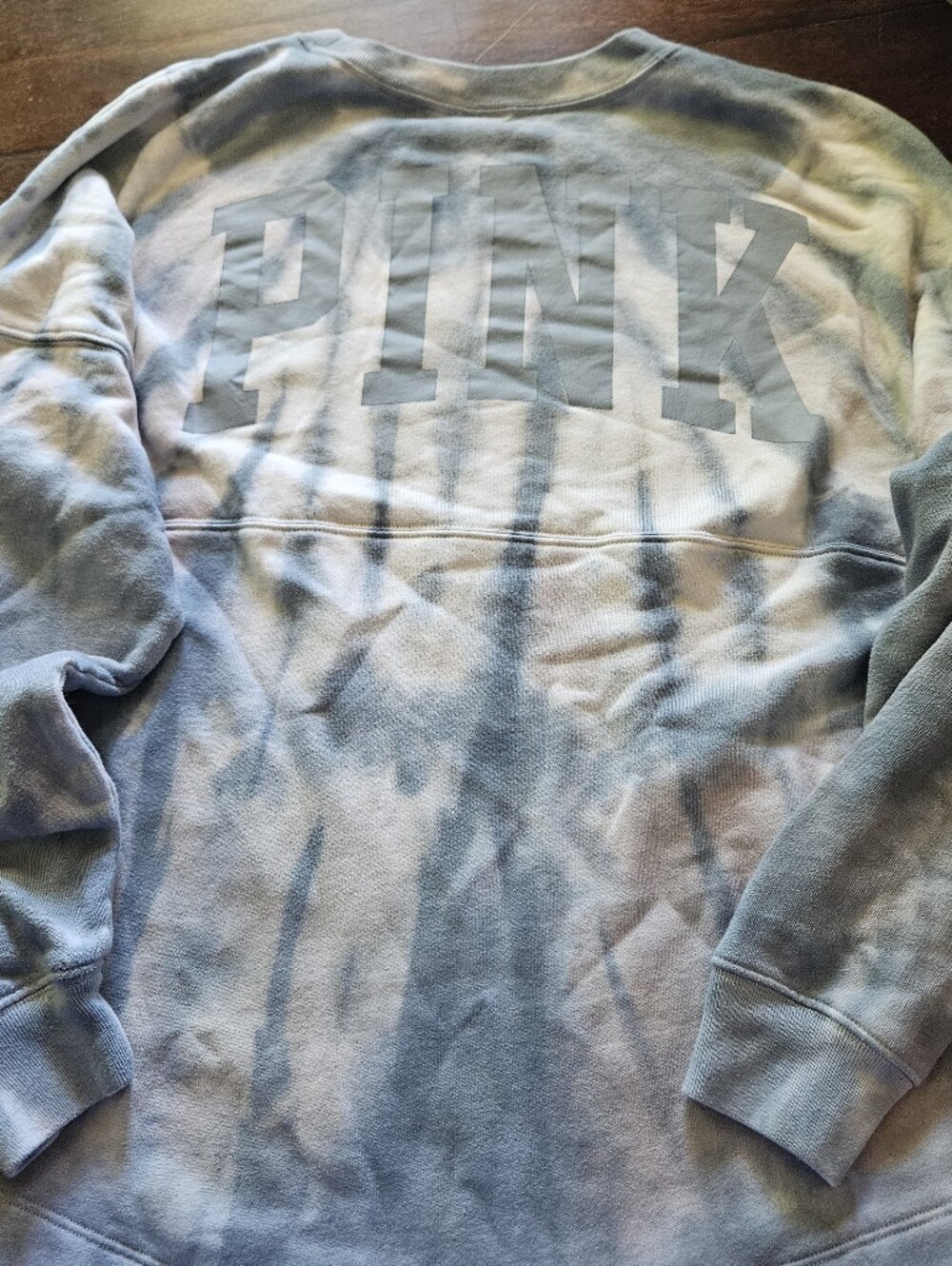 PINK Victoria's Secret Blue Tie-Dye Crewneck Sweatshirt